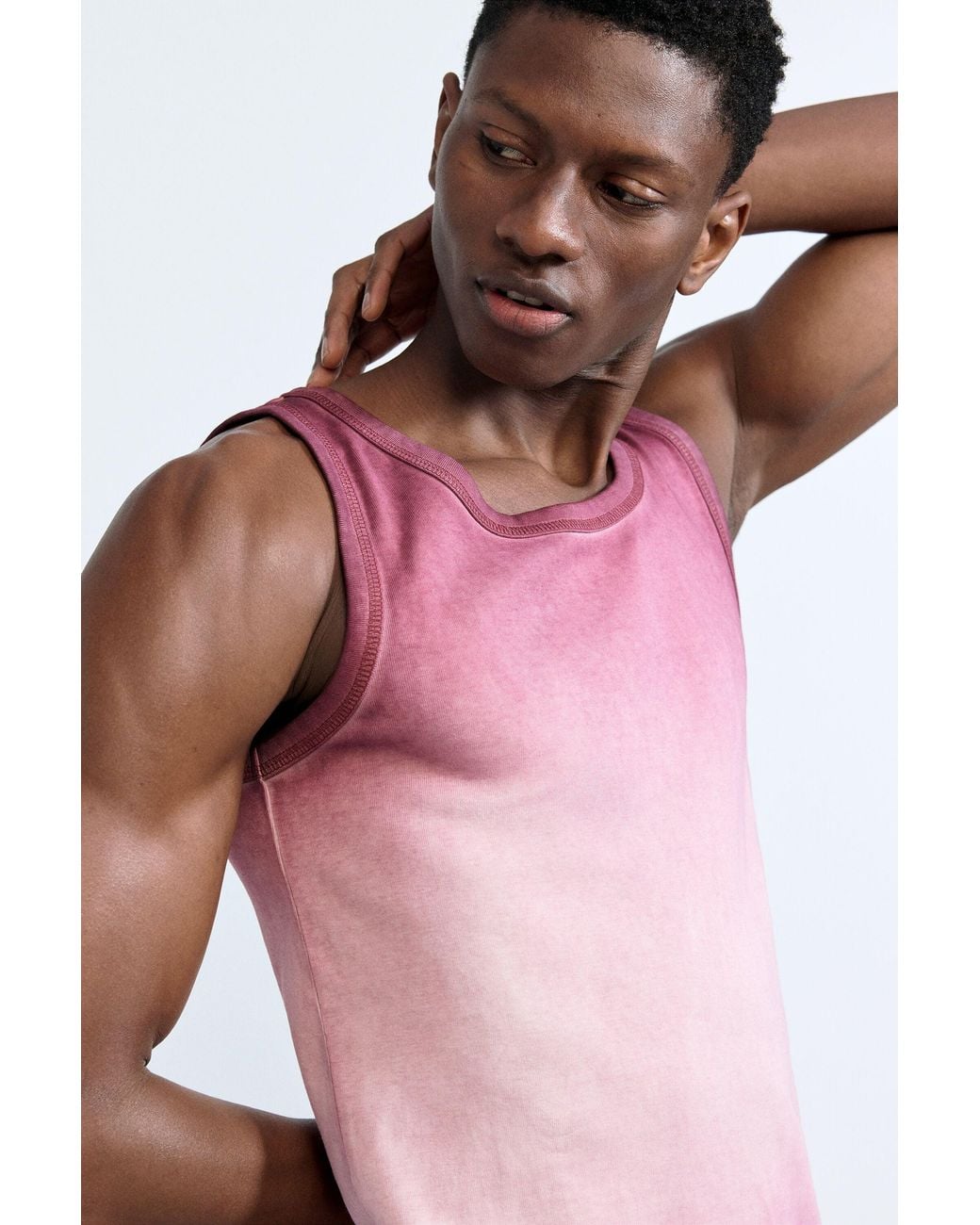 Desigual Pink Logo Strappy T-Shirt, Cotton for men