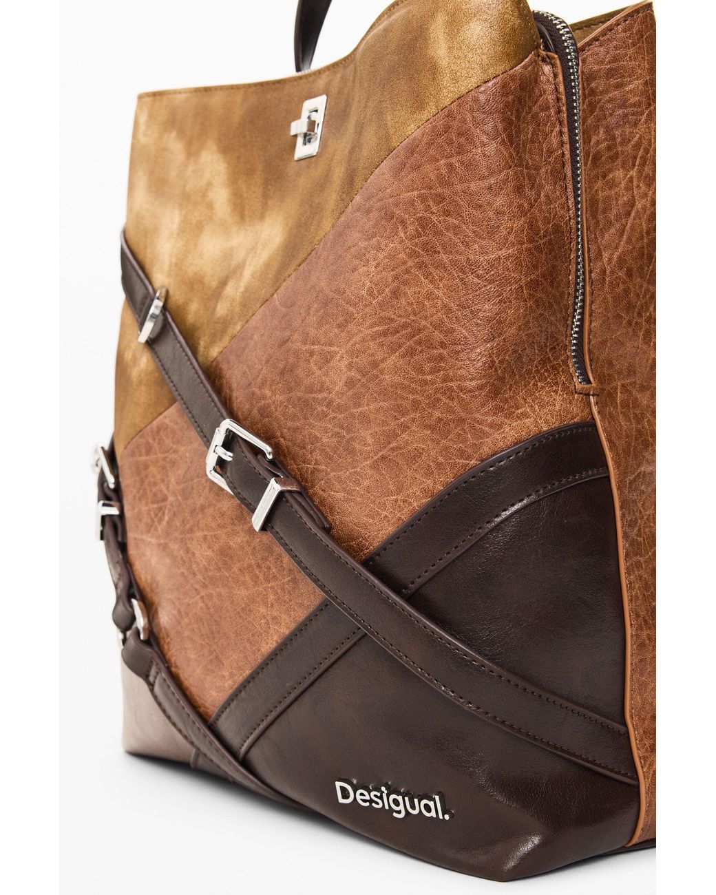 Desigual Brown Padded Medium Backpack, Polyurethane