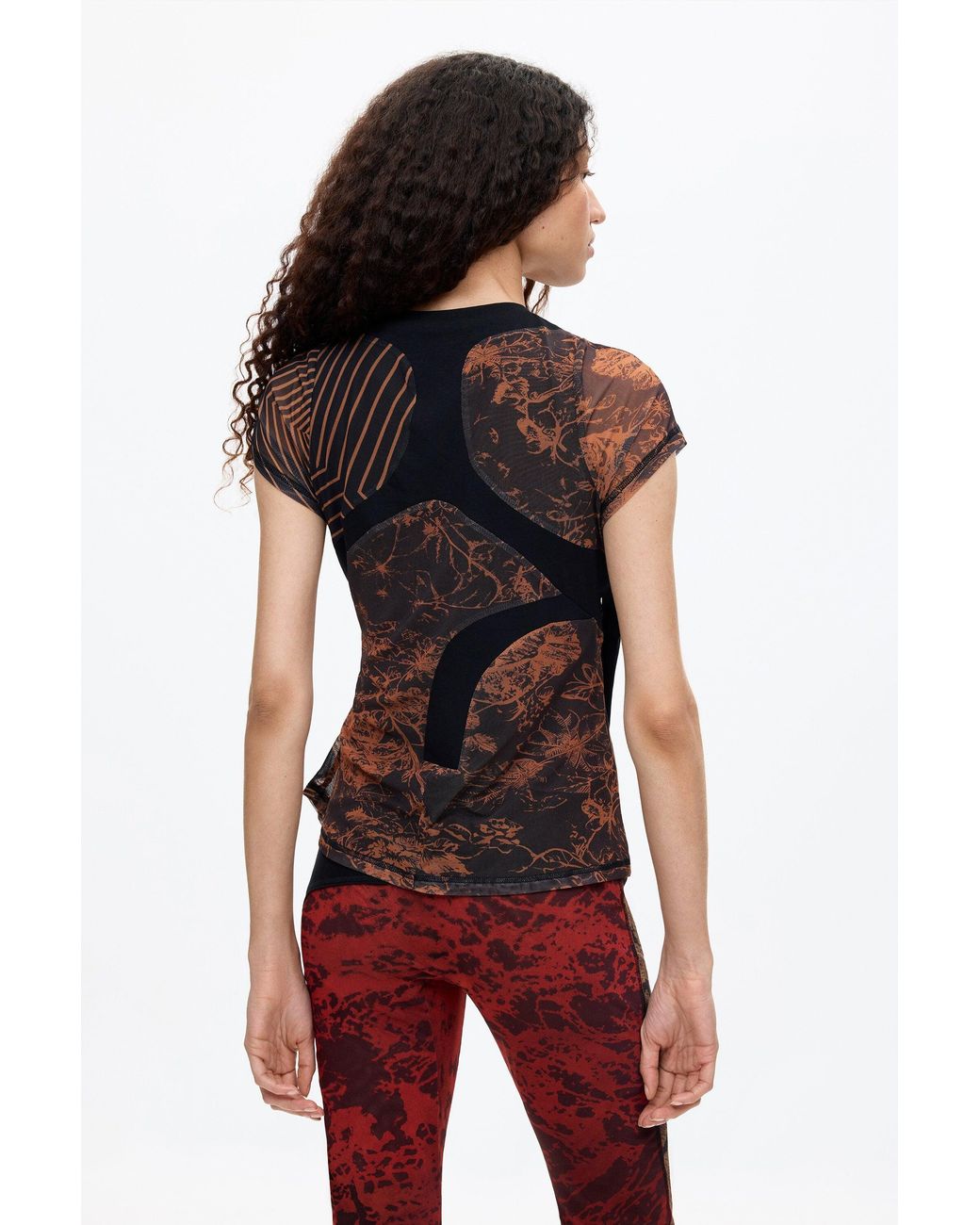 Desigual Blue Printed Tulle T-Shirt Ottolinger
