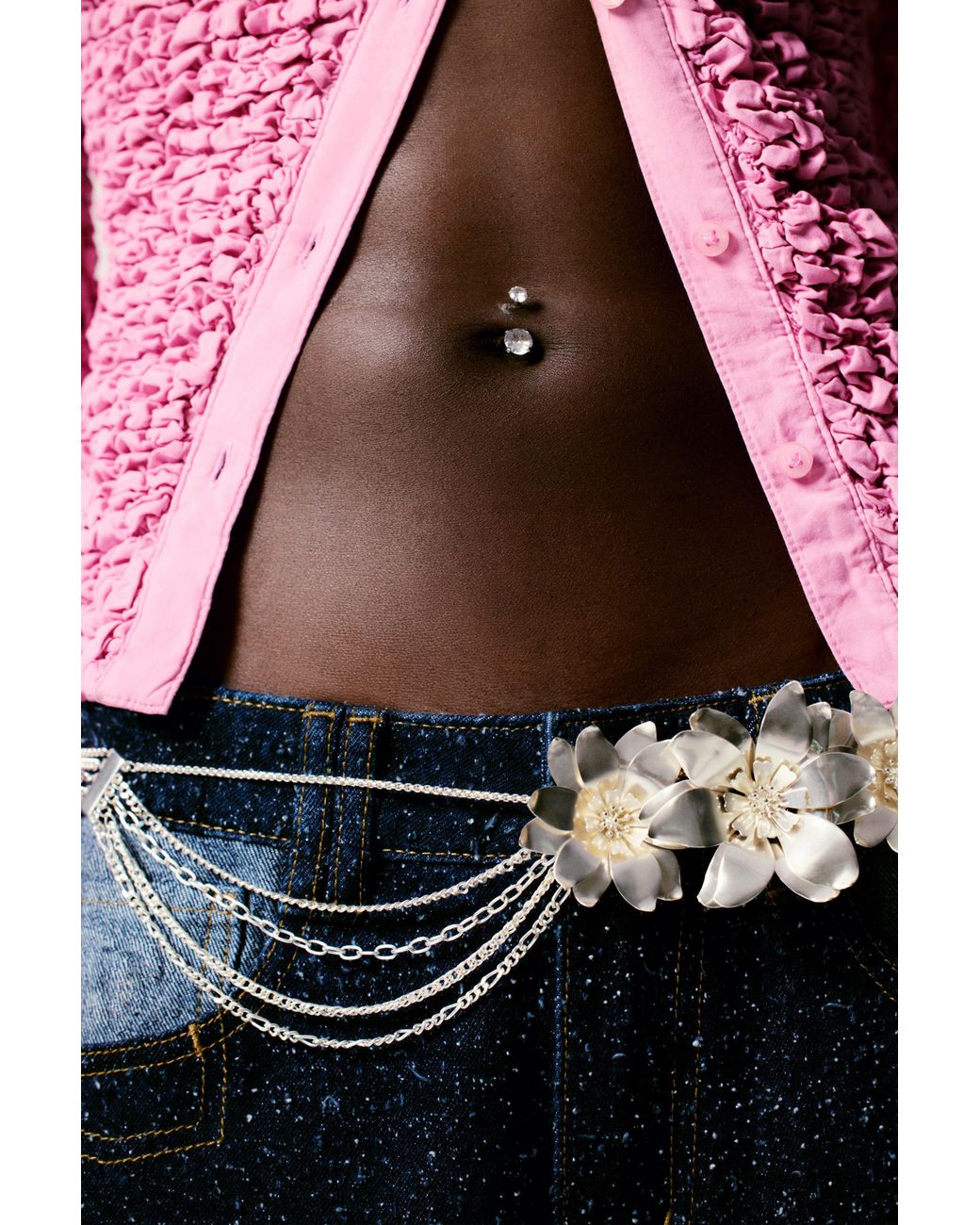 Desigual Pink Texture Shirt, Cotton