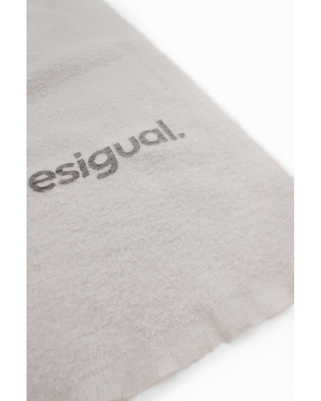 Desigual White Long Logo Scarf, Polyester