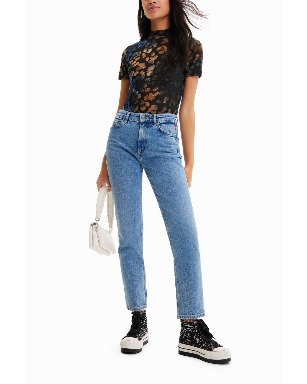 Desigual Blue Straight Jeans, Cotton