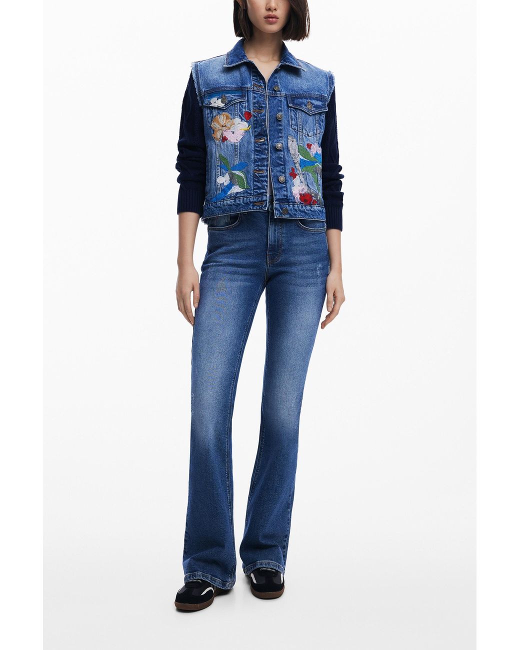 Desigual Blue Trucker Jacket, Cotton