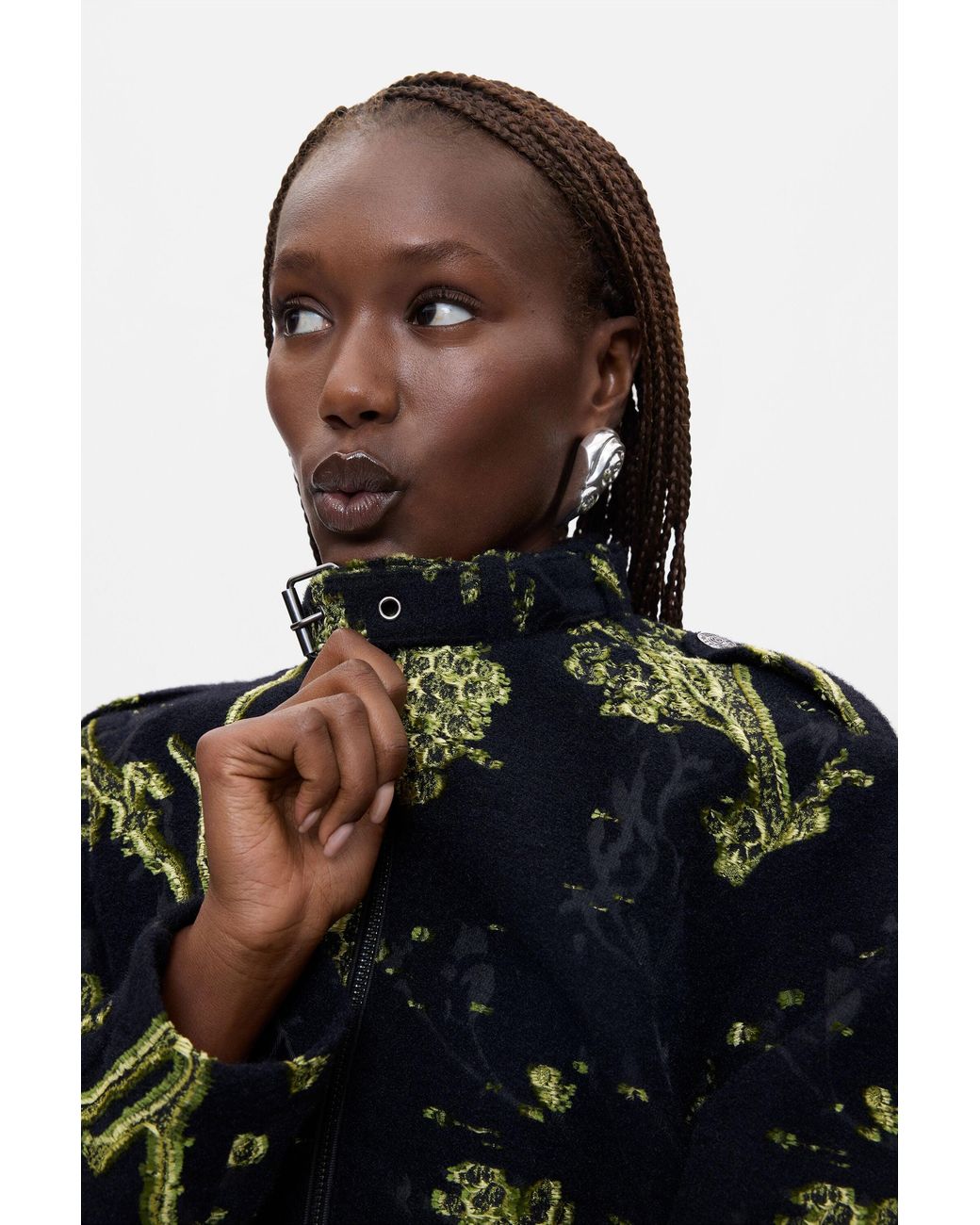 Desigual Black Flocked Printed Jacket