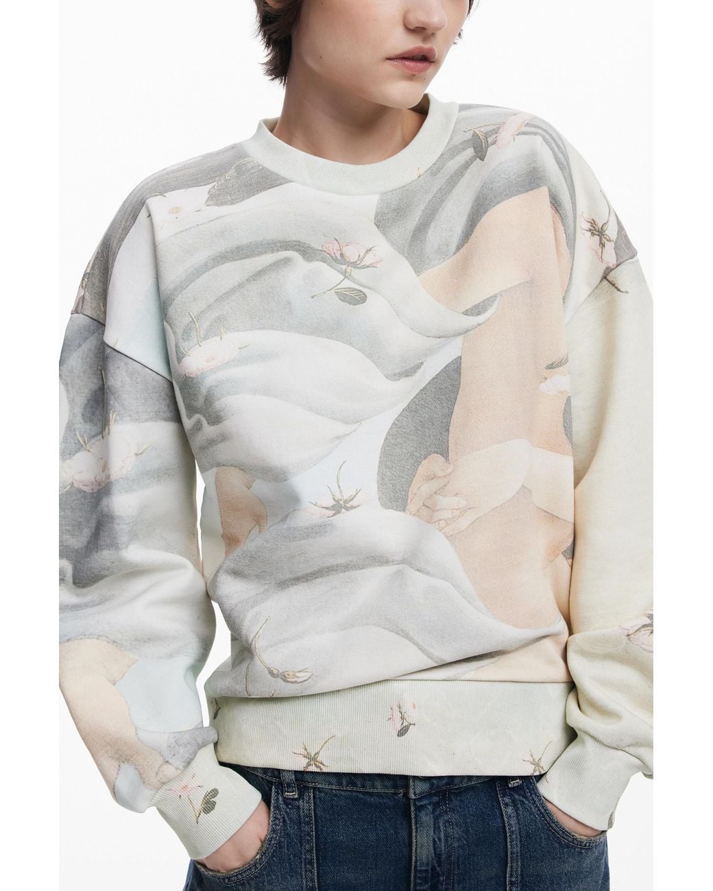 Desigual Blue Arty Print Sweatshirt