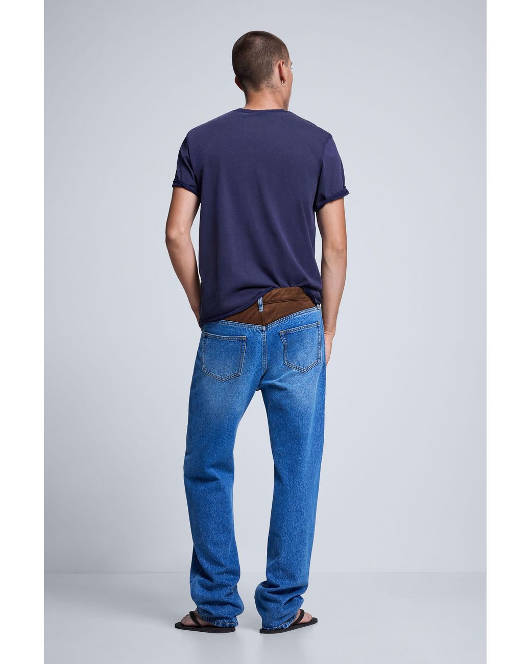 Desigual Blue Combined Denim Trousers, Cotton for men