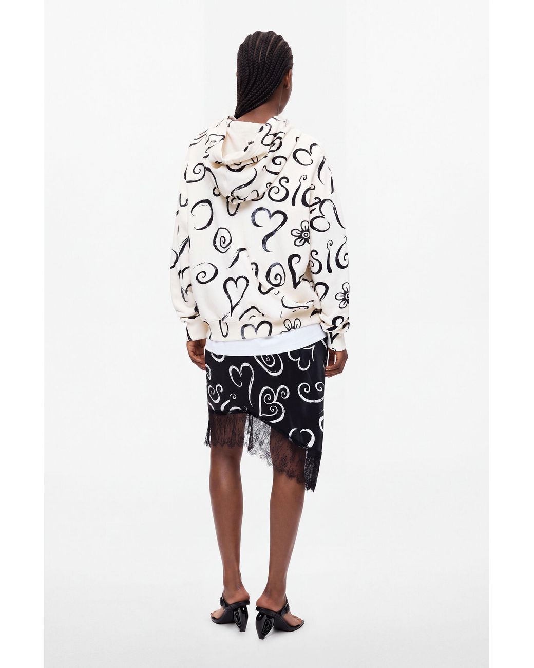 Desigual White Printed 100% Cotton Sweatshirt, Cotton