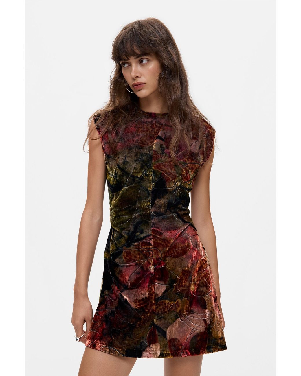 Desigual Red Floral Velvet Dress M. C. Lacroix