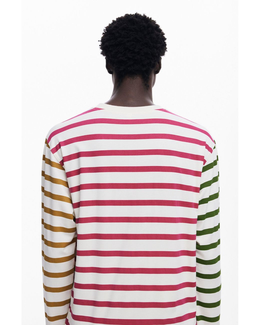 Desigual Red Striped T-Shirt, Cotton for men
