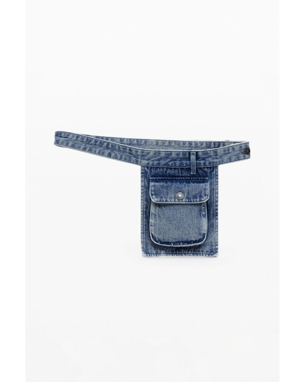 Desigual Blue Denim Pocket Belt, Cotton