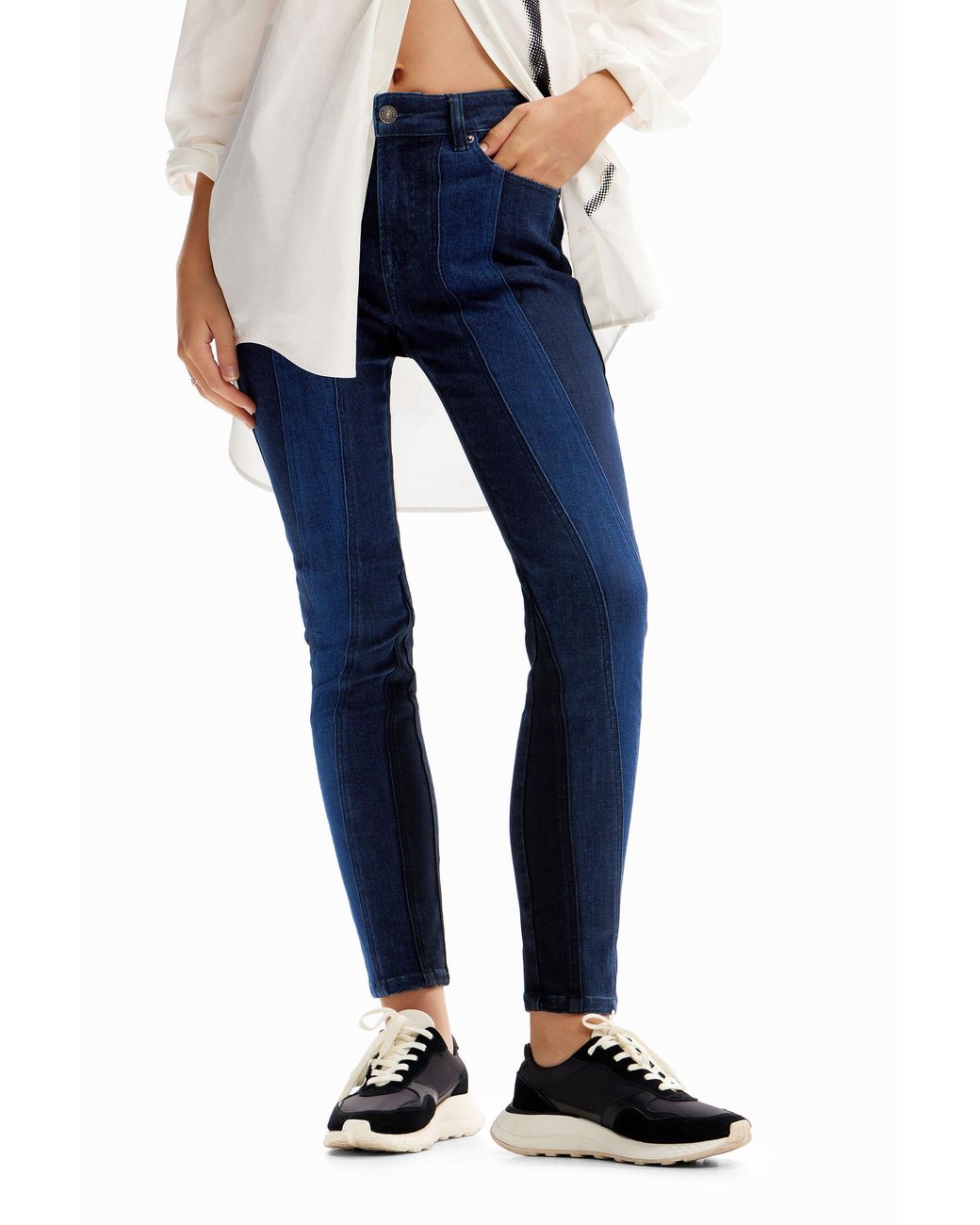 Desigual Blue Seamed Push-Up Skinny Jeans