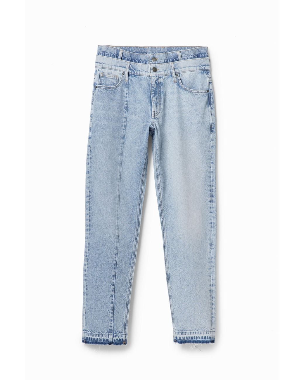 Desigual Blue Double-Waist Carrot Jeans, Cotton for men