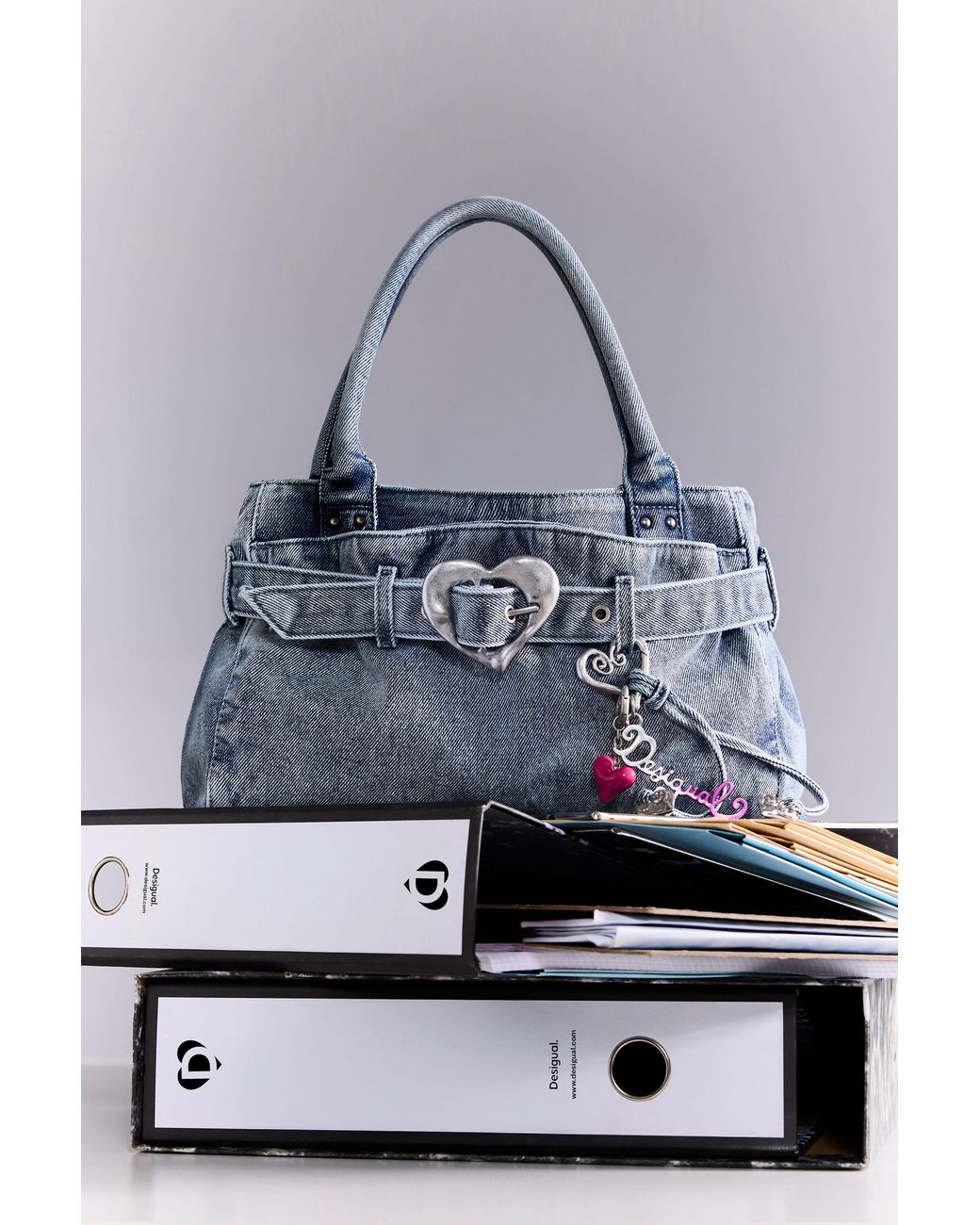 Desigual Blue Medium Denim Bag, Cotton