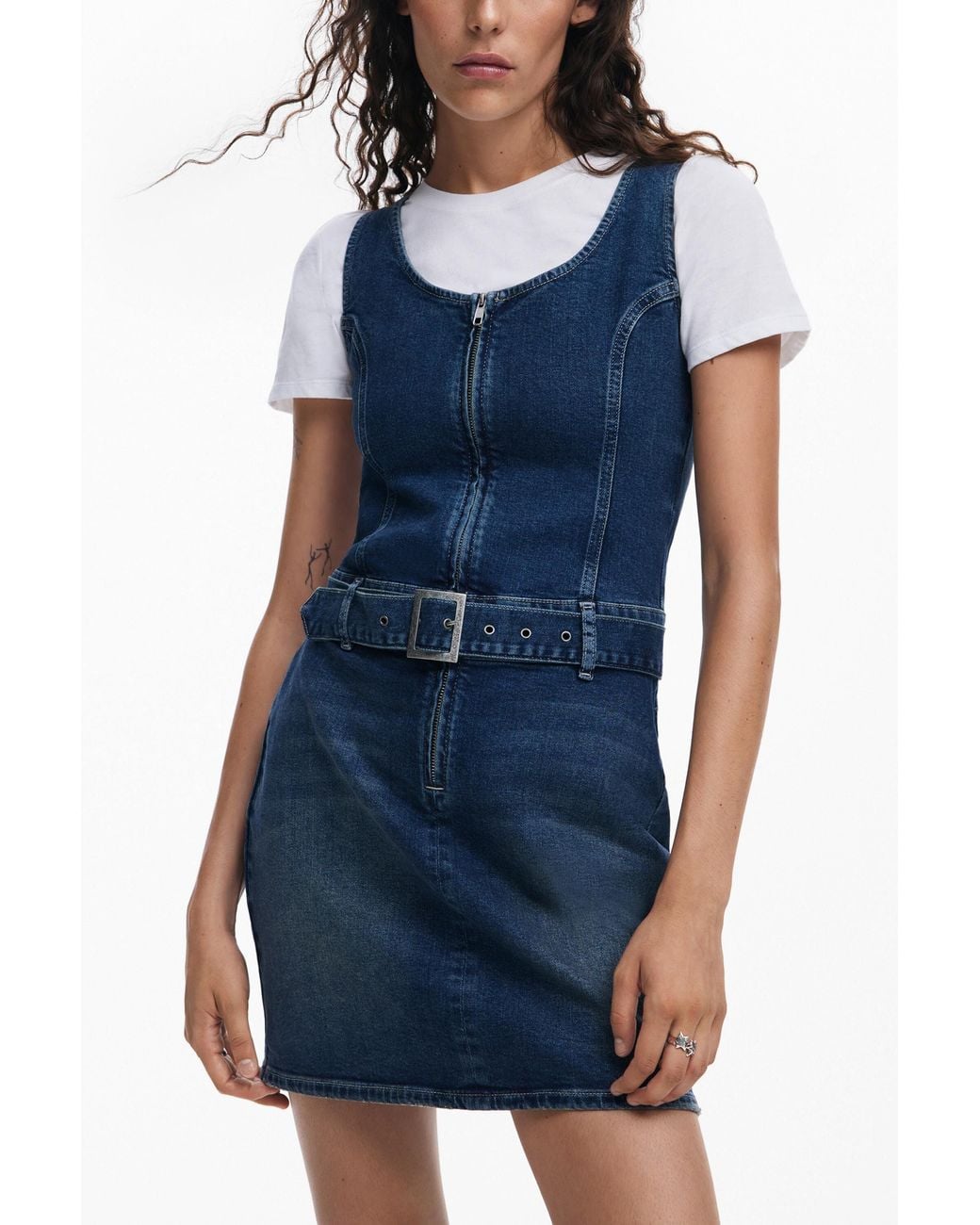 Desigual Blue Denim Dress Belt, Cotton