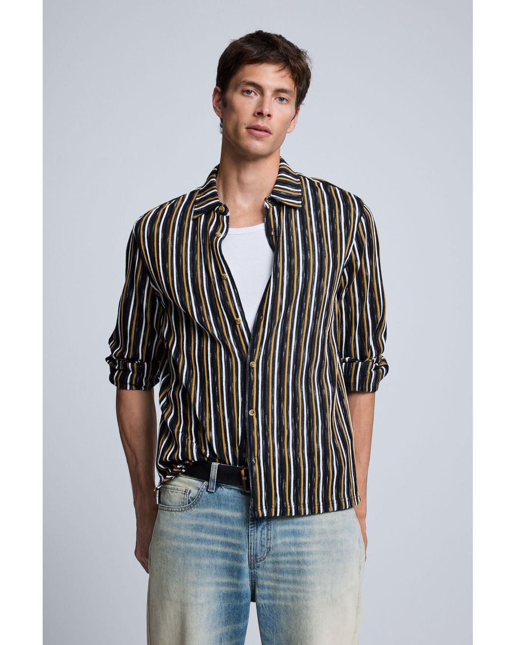 Desigual Black Striped Shirt for men