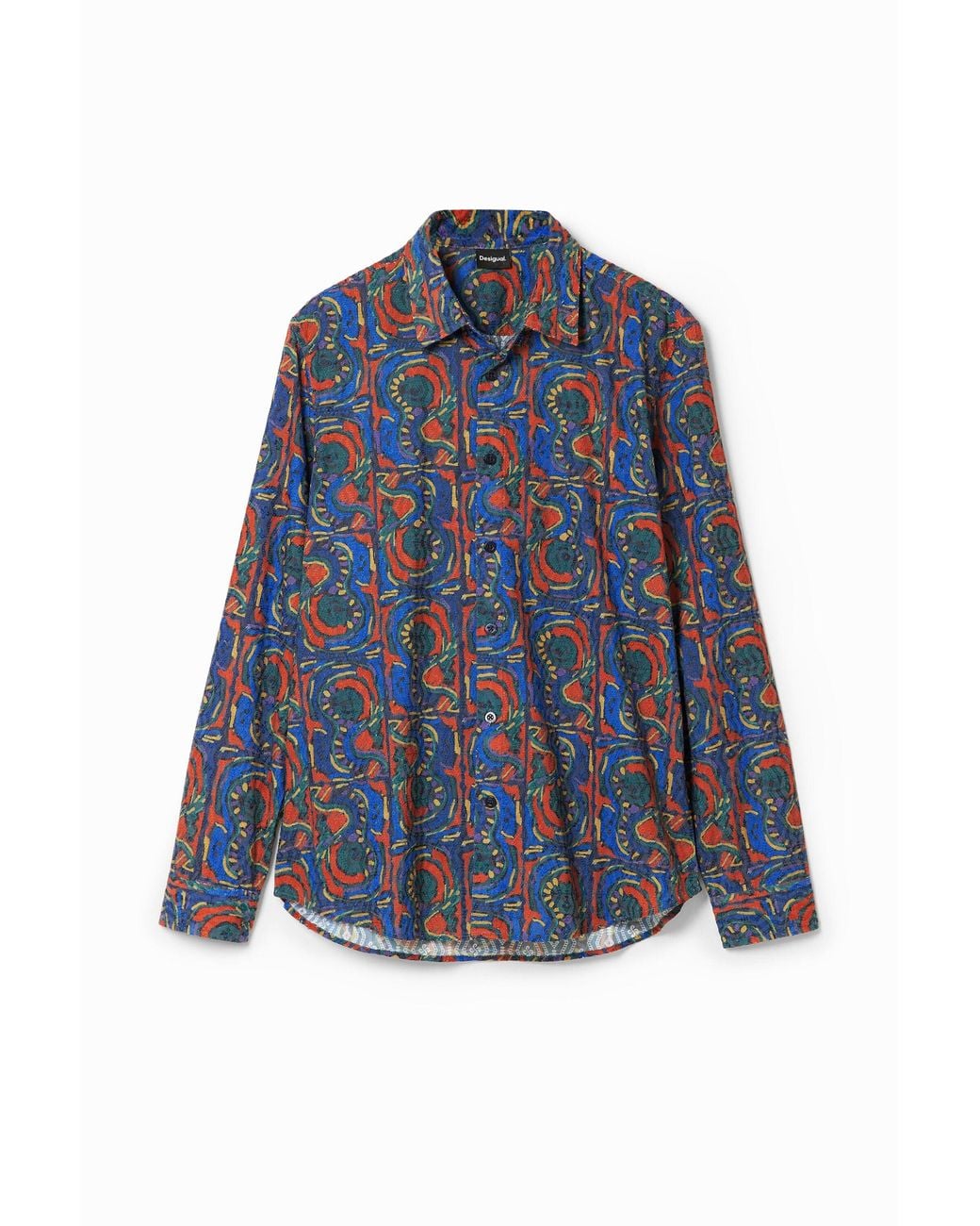 Desigual Blue Arty Embroidered Shirt for men