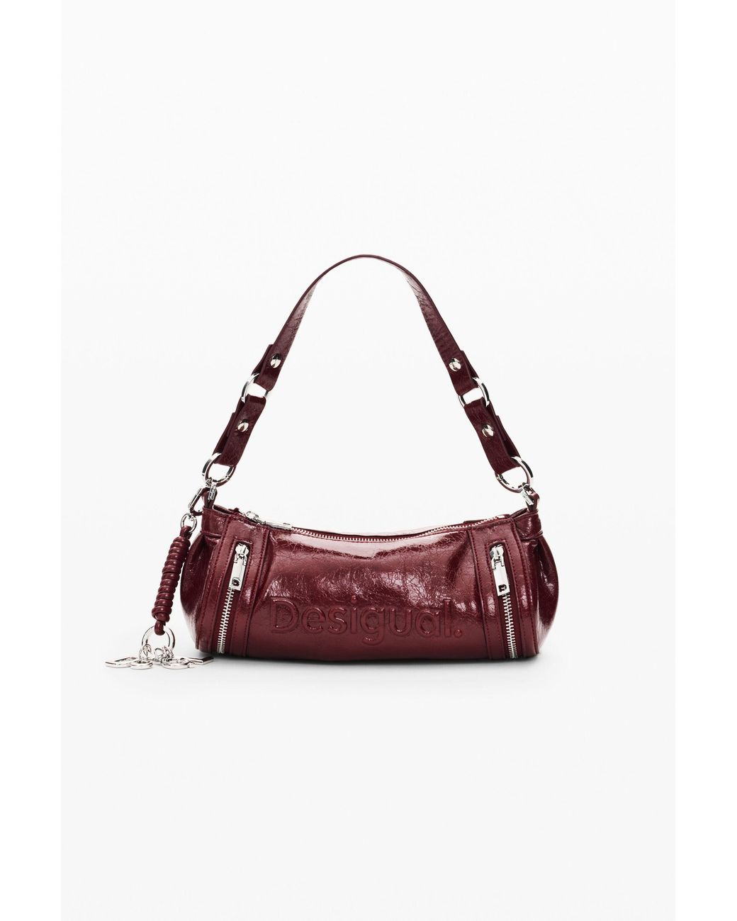 Desigual Red Medium Faux Leather Bag, Polyurethane