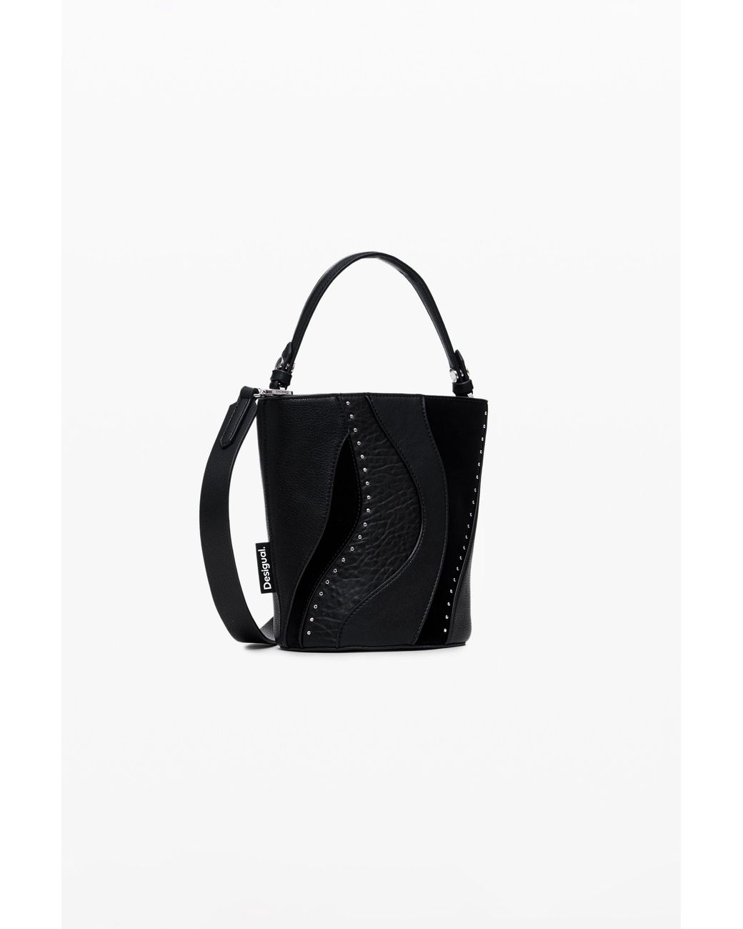 Desigual Black Wave Shoulder Bag, Polyurethane