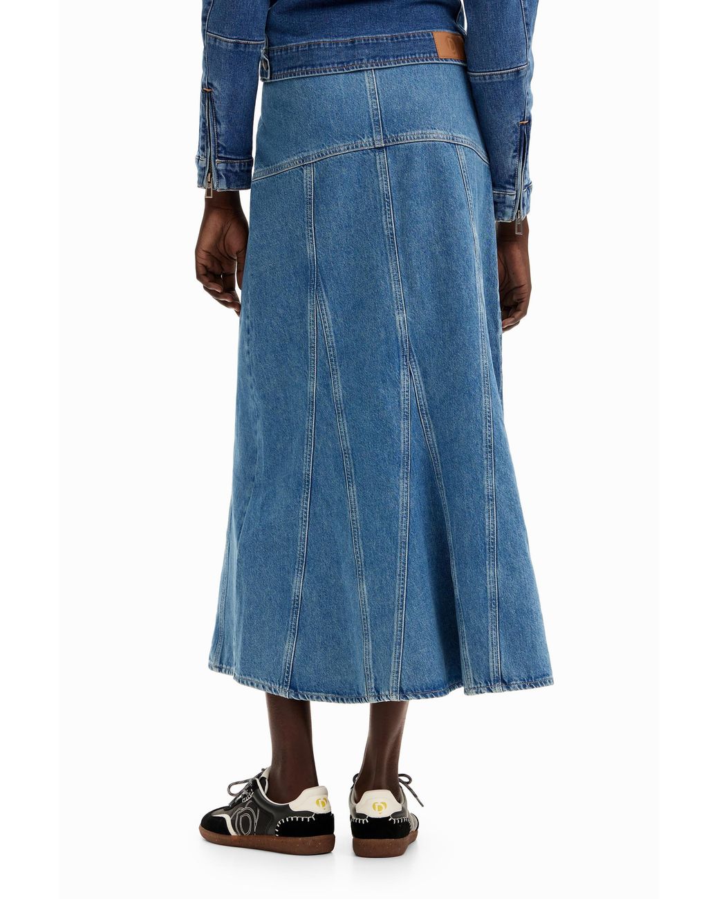 Desigual Blue Long Denim Skirt, Cotton