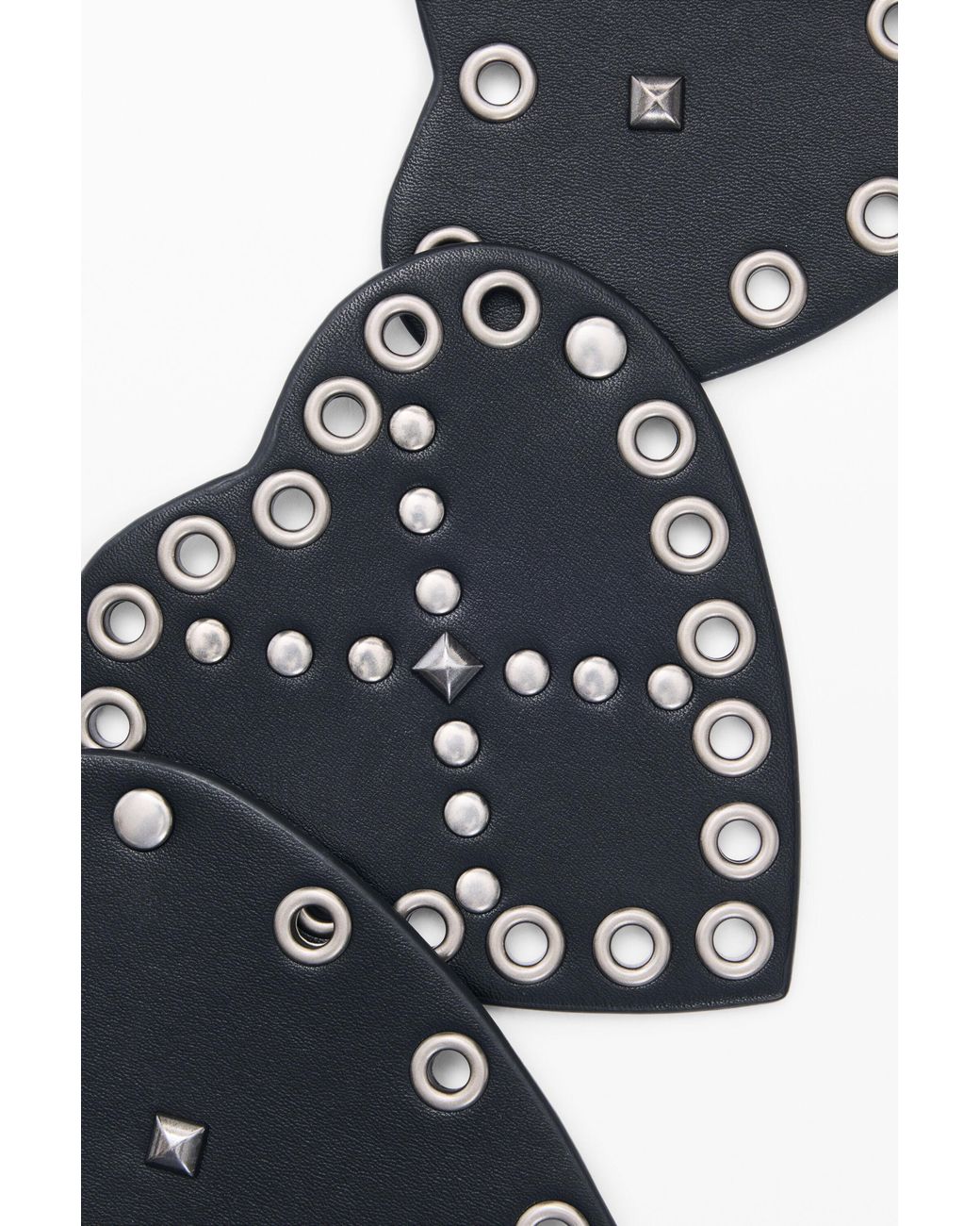 Desigual Blue Studded Belt Hearts, Polyurethane