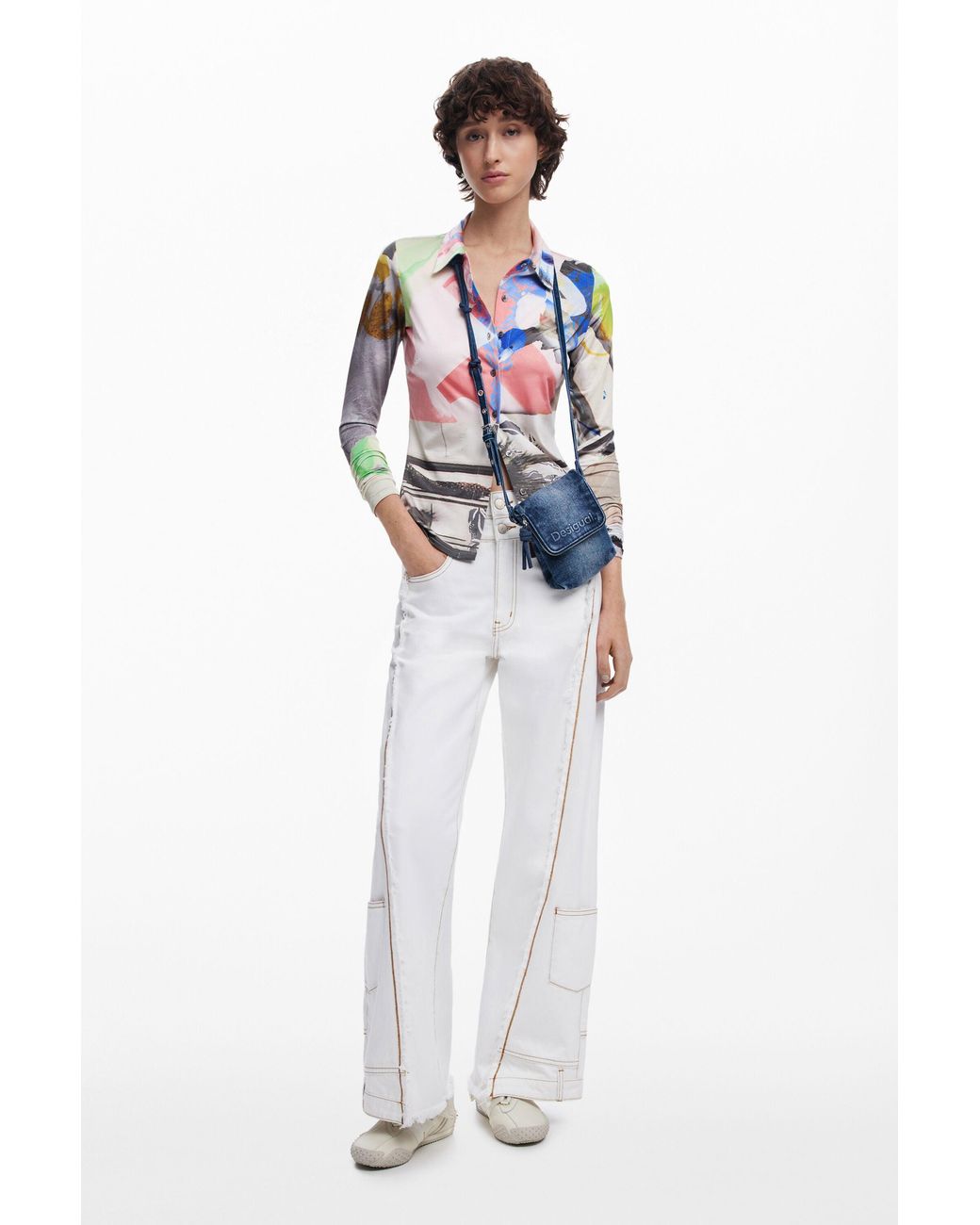 Desigual Blue Medium Denim Phone Holder, Cotton