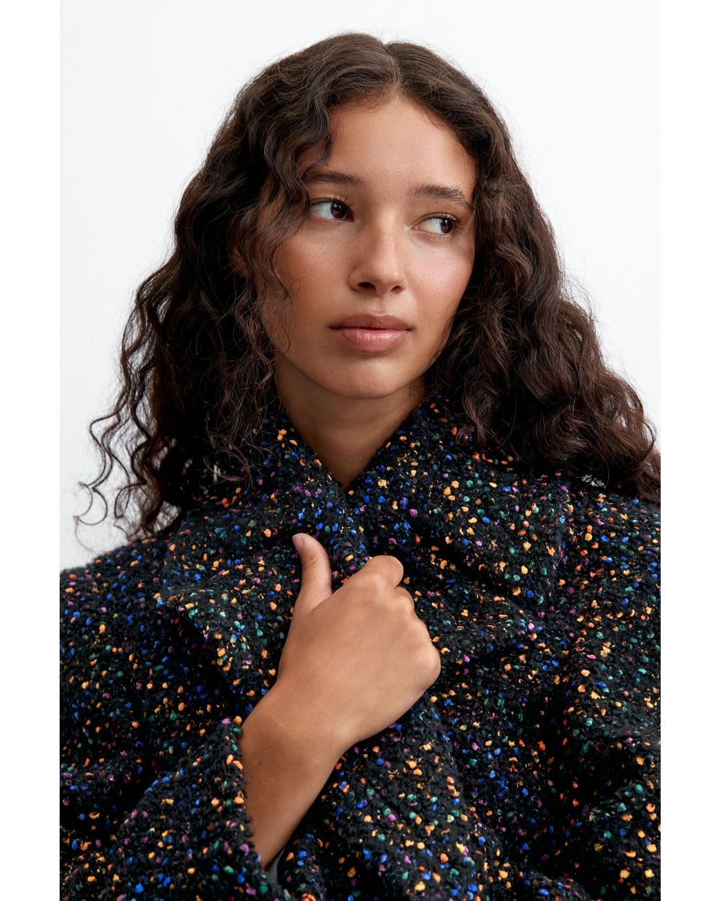 Desigual Black Short Coat Buttons