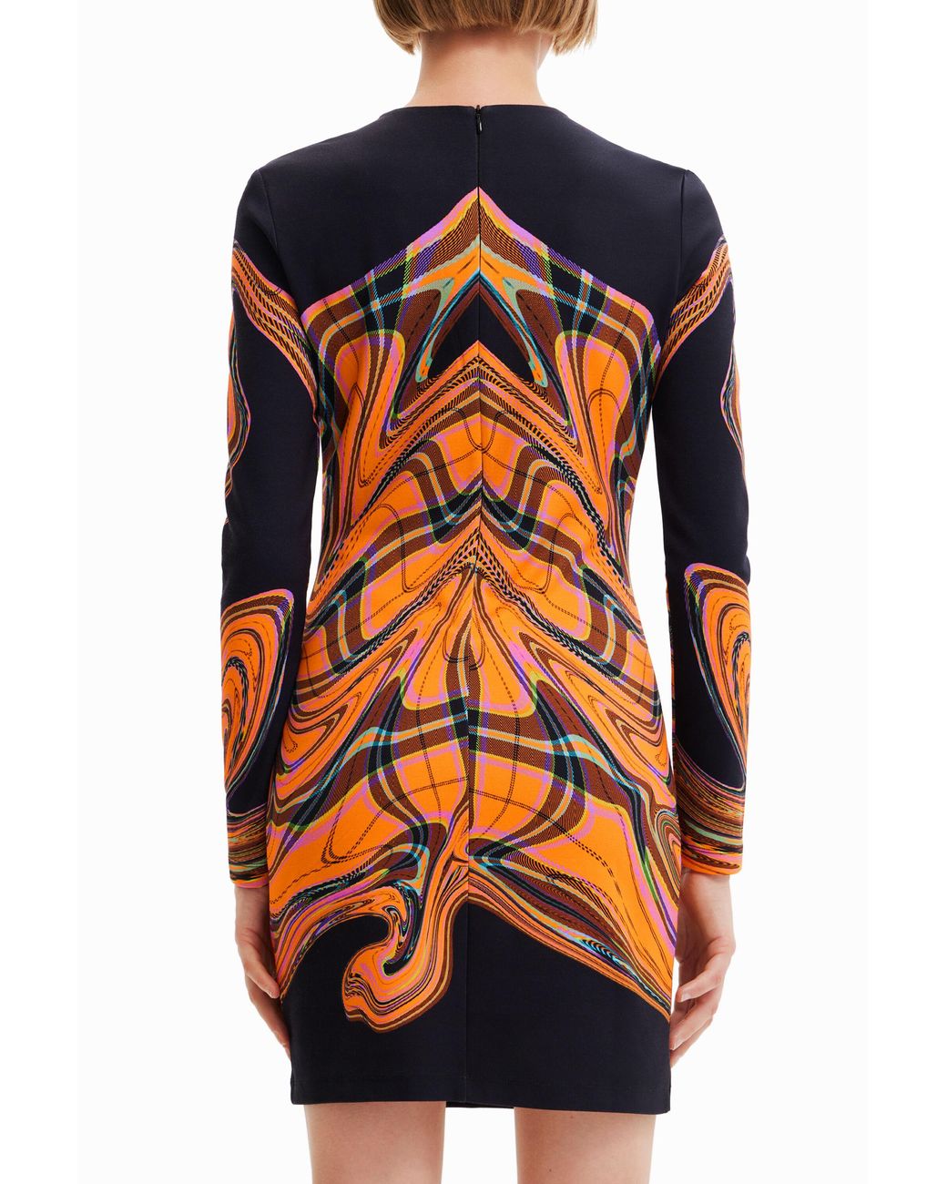 Desigual Orange María Escoté Slim Short Dress