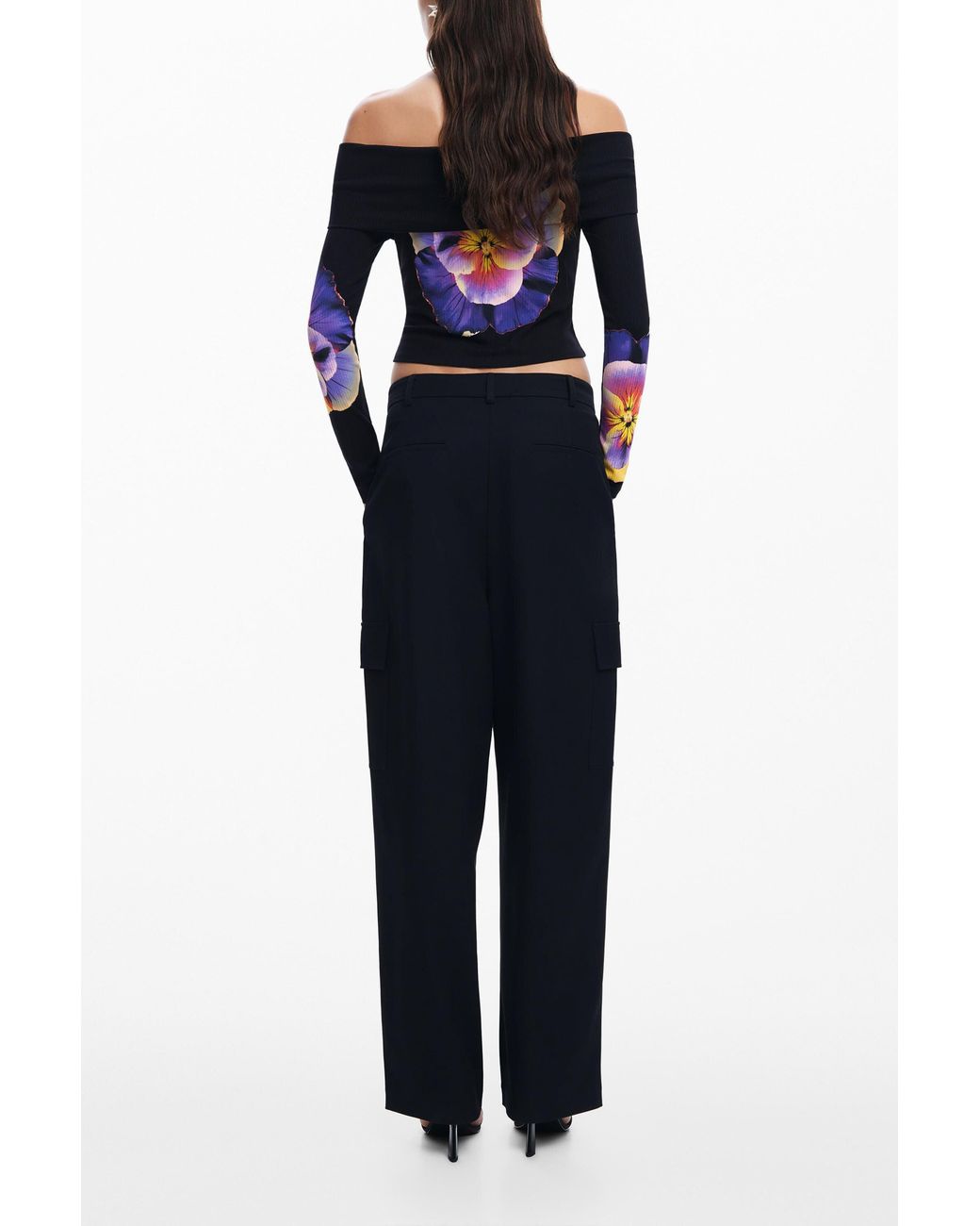 Desigual Blue Floral Print T-Shirt M. Christian Lacroix, Viscose