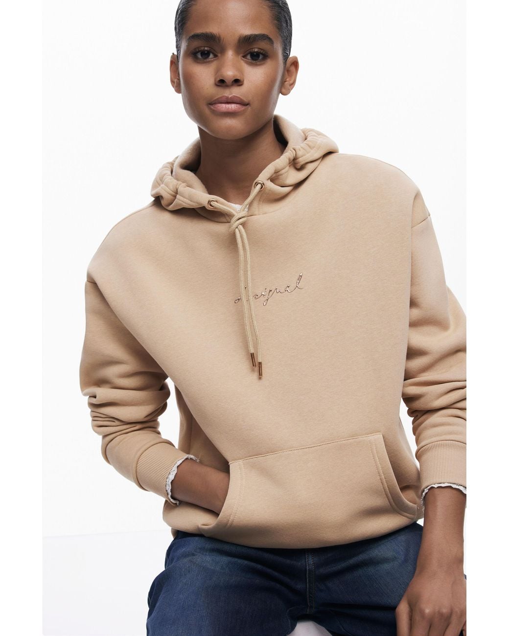 Desigual Natural Basic Logo Sweatshirt