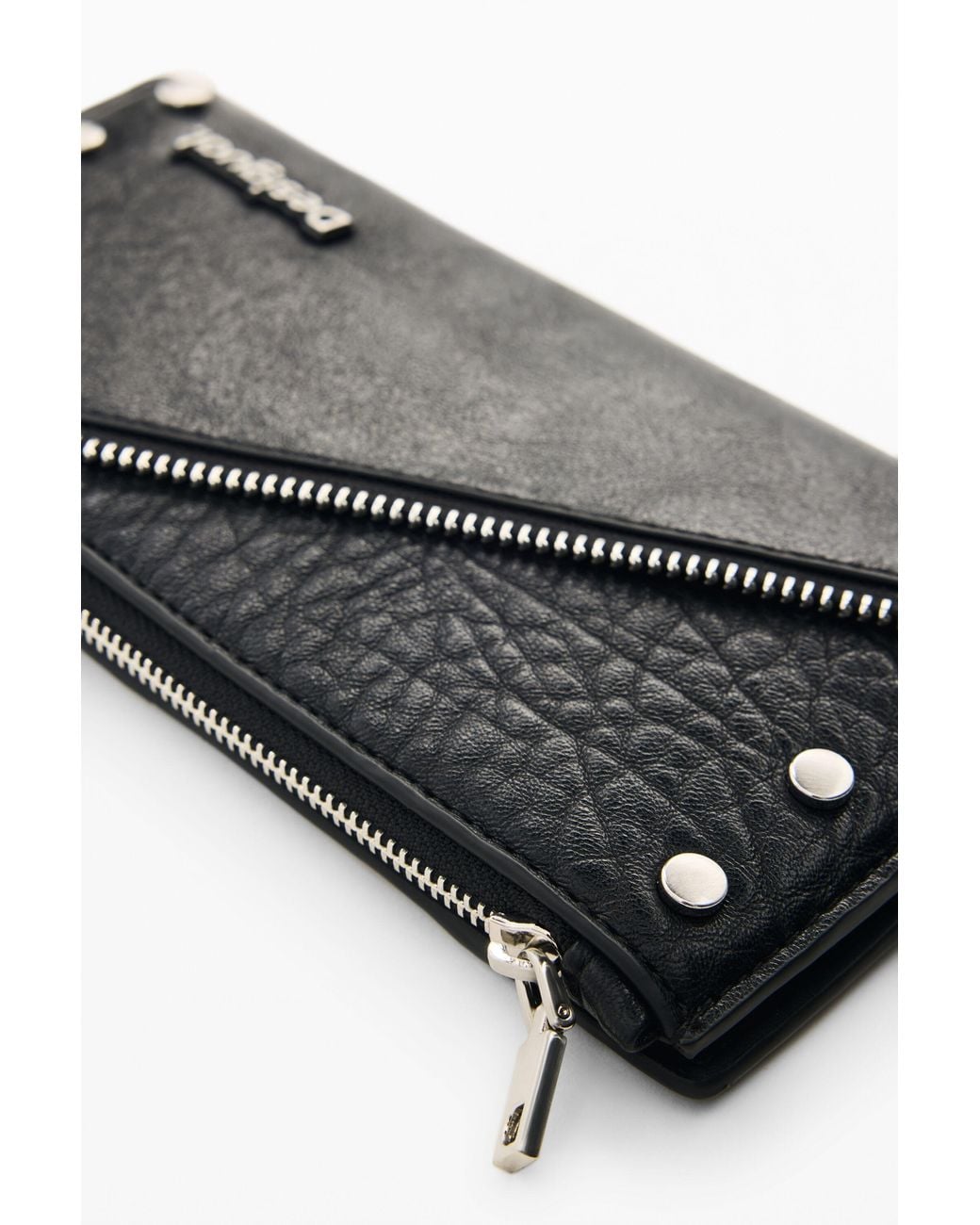 Desigual Black Large Zippered Wallet, Polyurethane