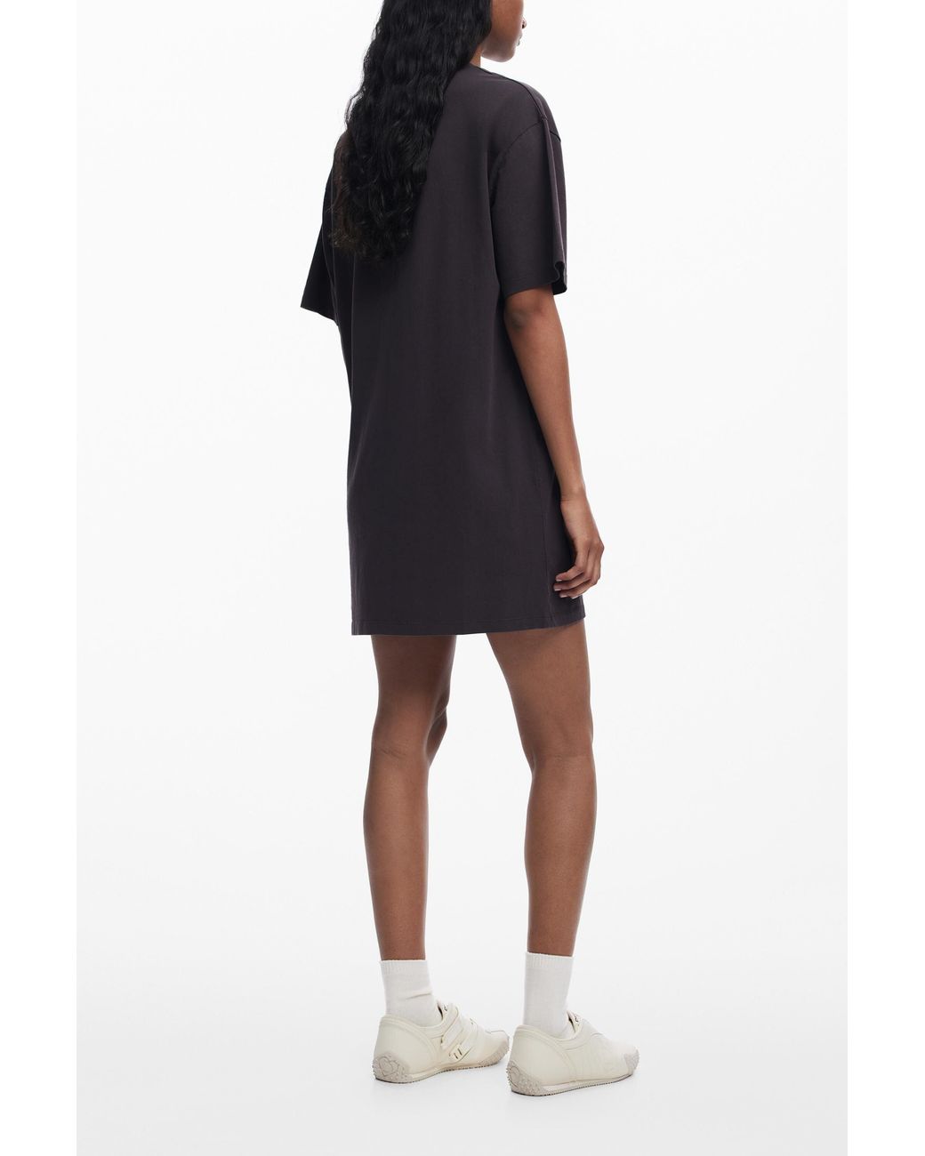 Desigual Black T-Shirt Style Dress, Cotton