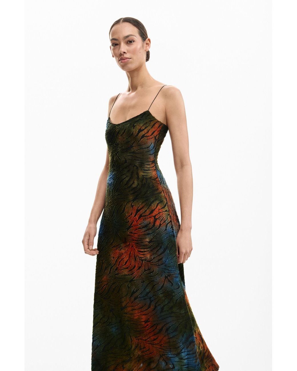 Desigual Black 2-In-1 Dress With Animal Print