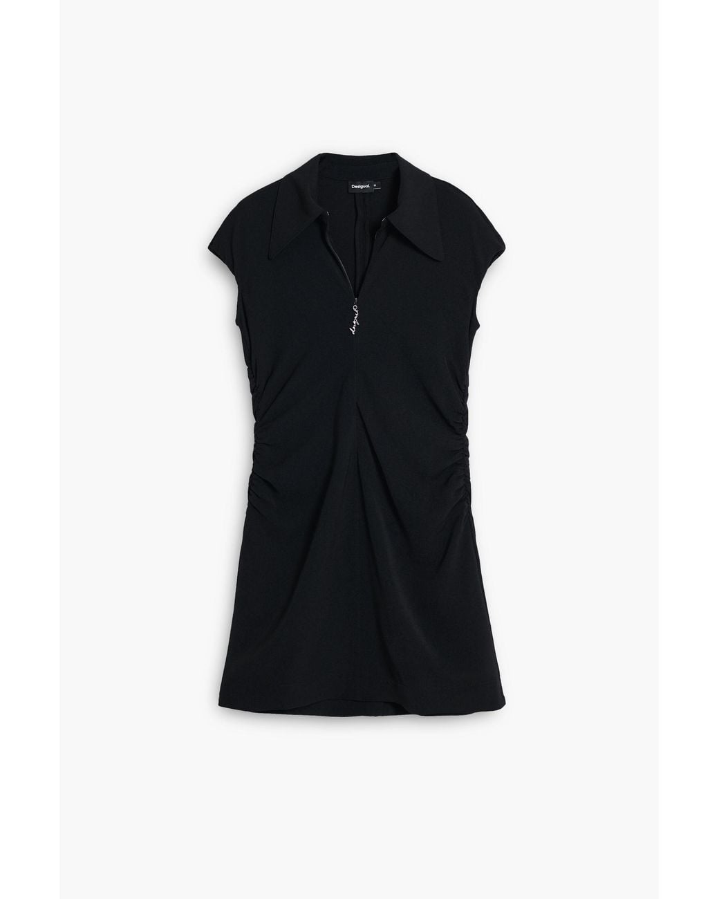 Desigual Black Short Zipper Dress, Polyester