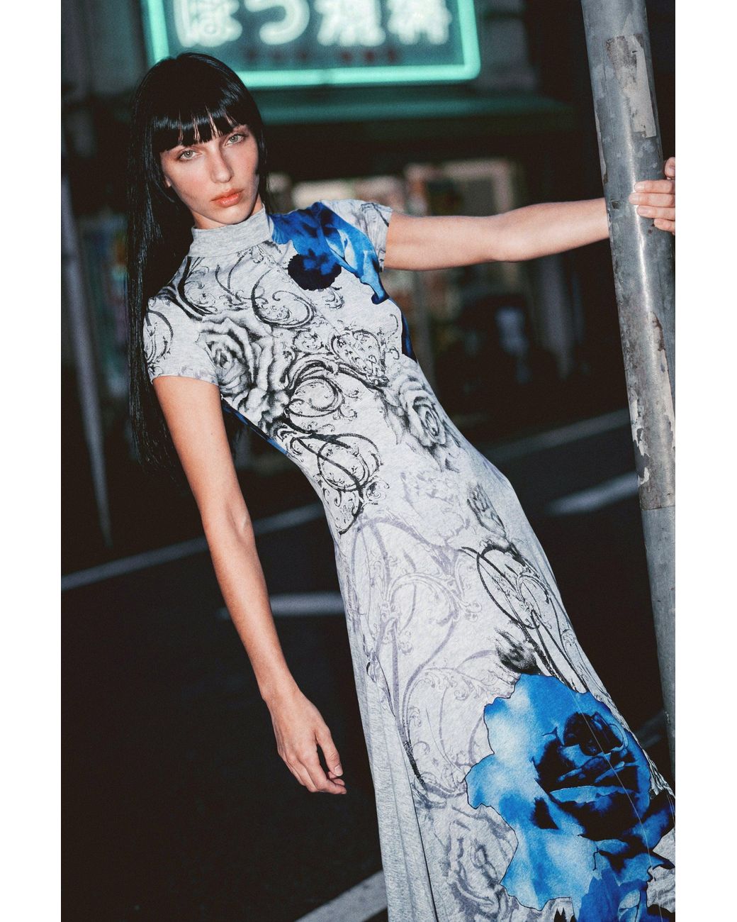 Desigual Black Printed Halter Midi Dress, Viscose