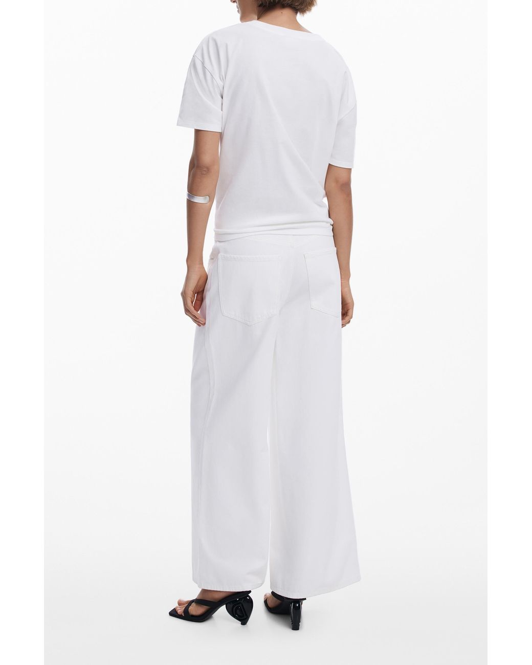 Desigual White Shell T-Shirt, Cotton