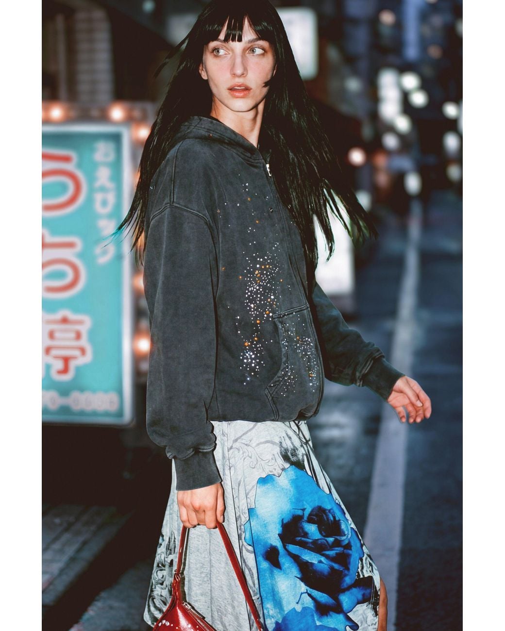 Desigual Blue Sparkly Zip-Up Sweatshirt, Cotton