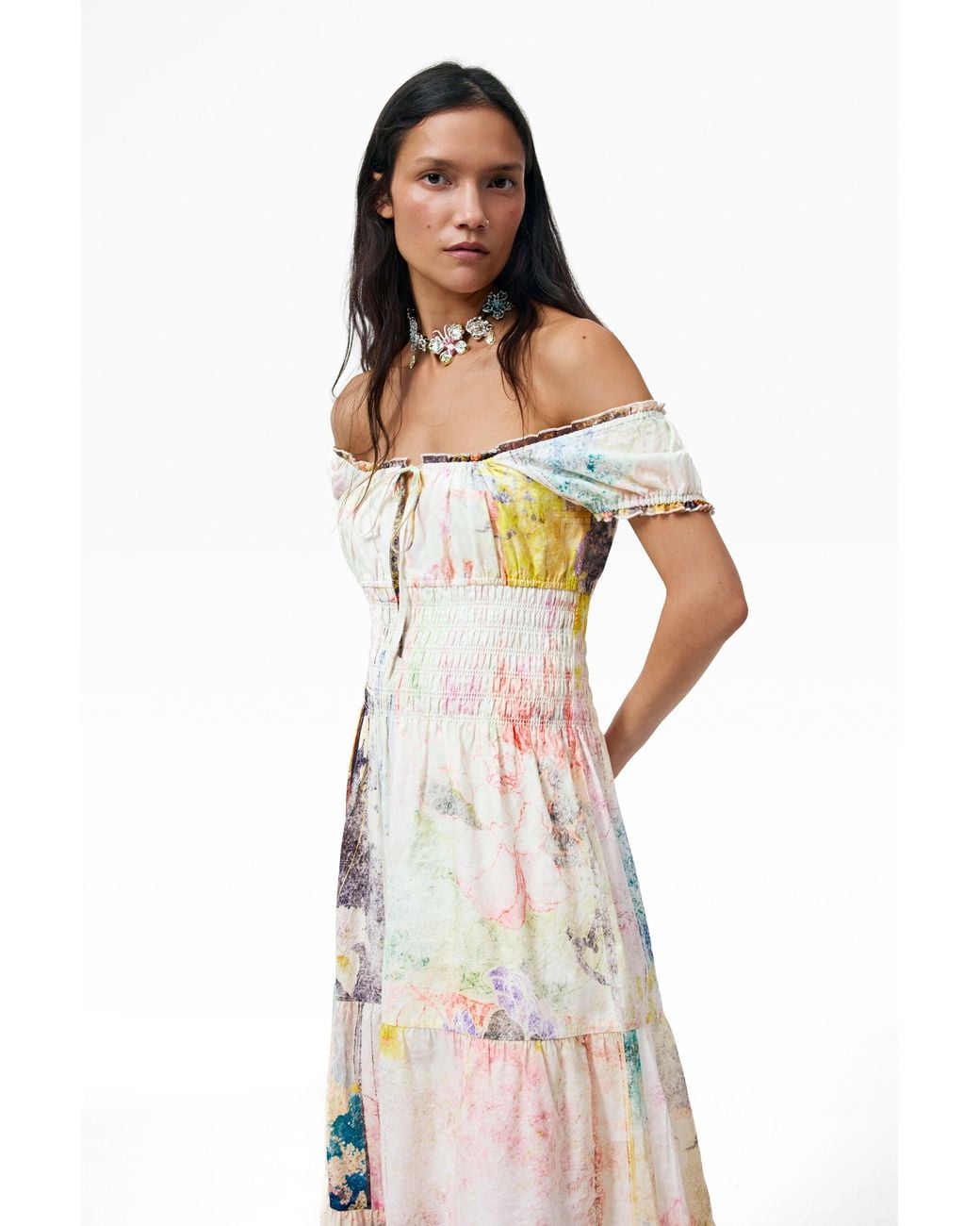 Desigual Multicolor Short Sleeve Dress 100% Cotton, Cotton