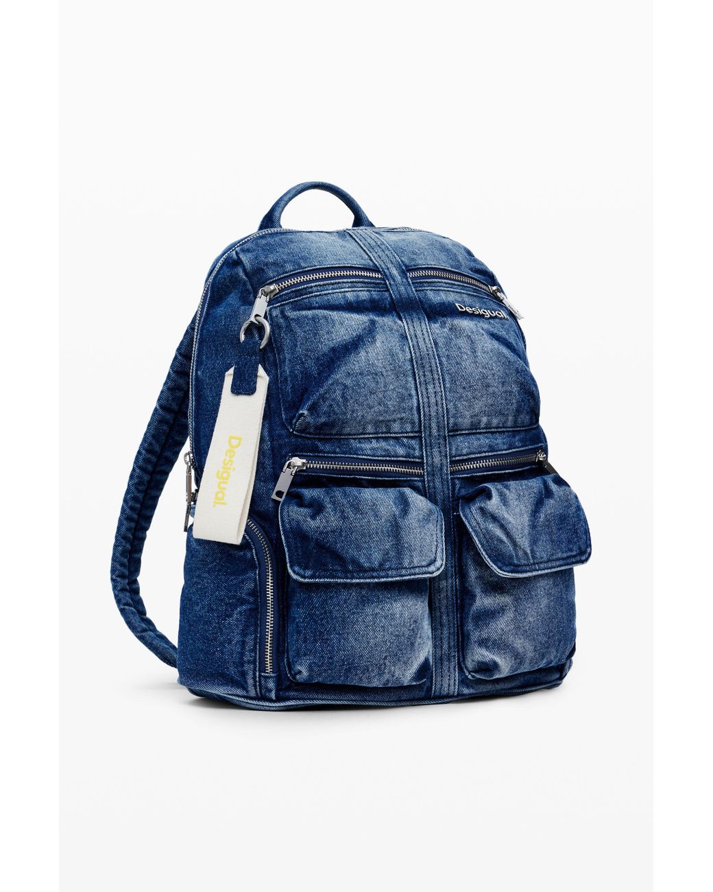 Desigual Blue Denim L Backpack, Cotton