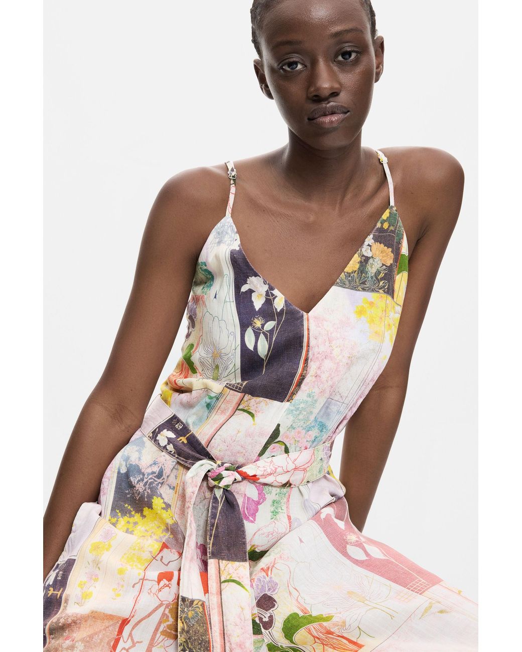 Desigual White Printed Long Jumpsuit
