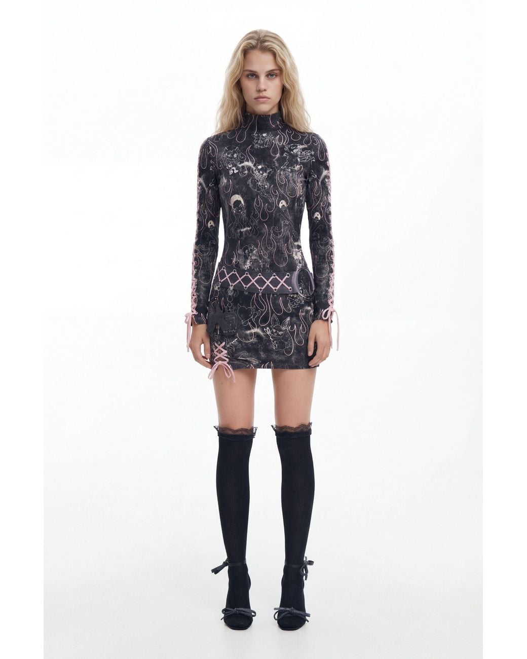 Desigual Blue María Escoté Mini Dress, Cotton
