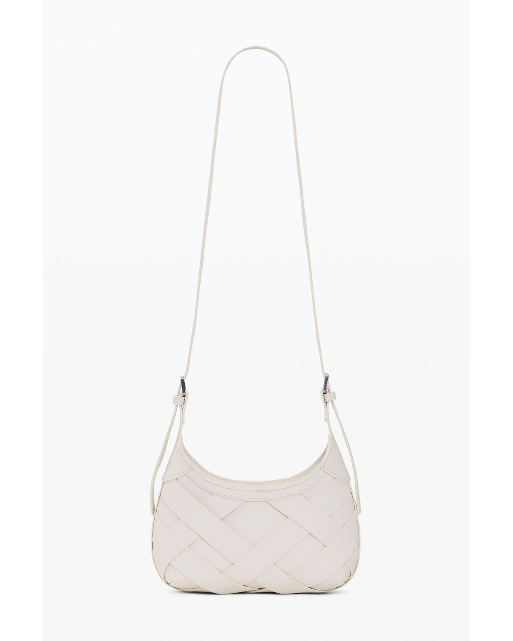 Desigual White Small Braided Logo Bag, Polyurethane