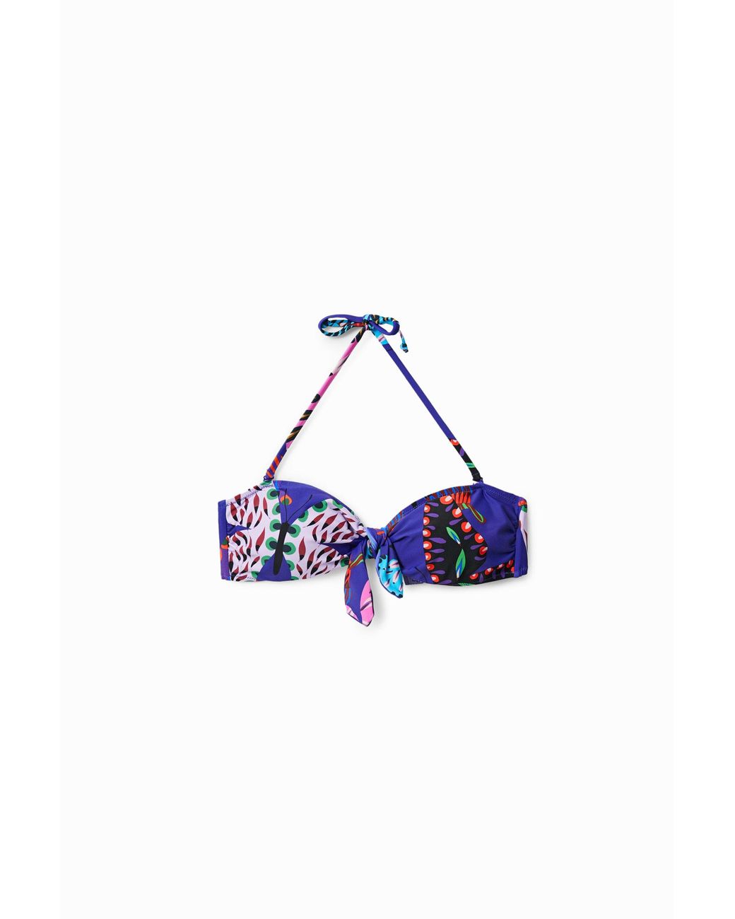 Desigual Blue Knotted Butterfly Bikini Top