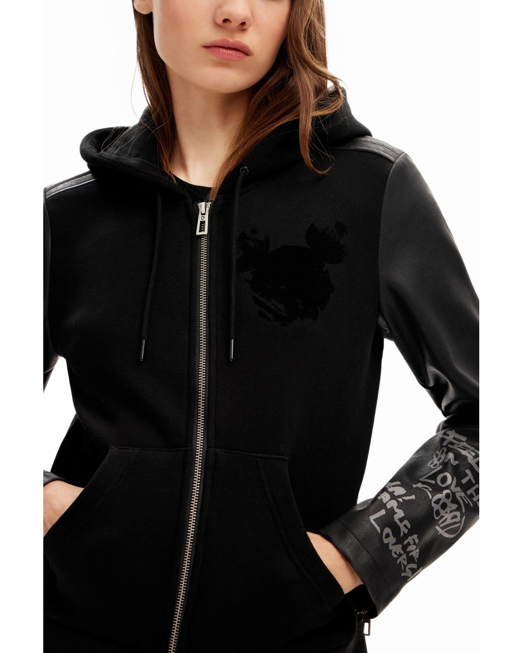Desigual Black Contrast Mickey Mouse Jacket