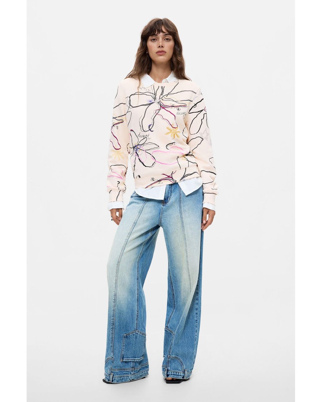 Desigual Natural Floral Print Sweatshirt, Cotton
