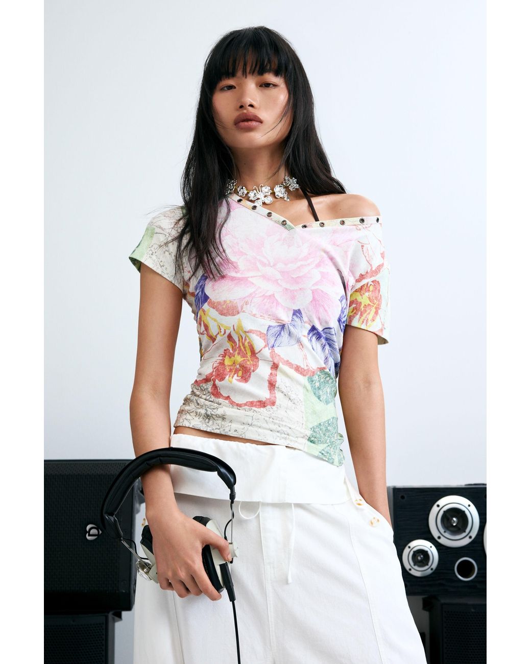 Desigual Black Printed T-Shirt 100% Cotton, Cotton