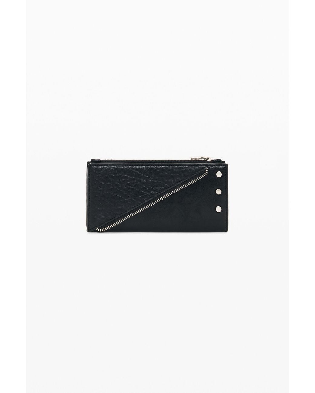 Desigual Black Large Zippered Wallet, Polyurethane