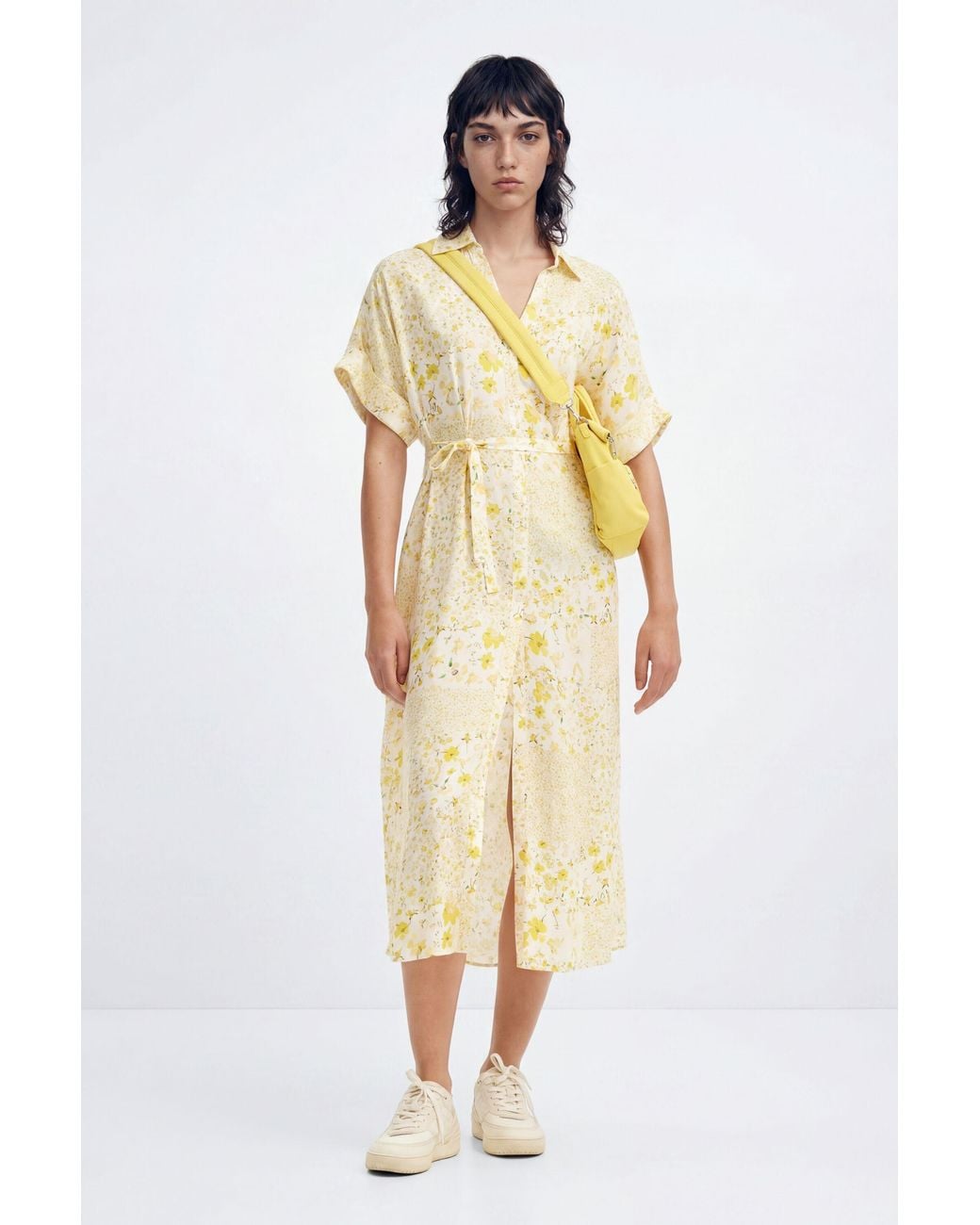 Desigual Metallic Floral Midi Shirt Dress, Viscose