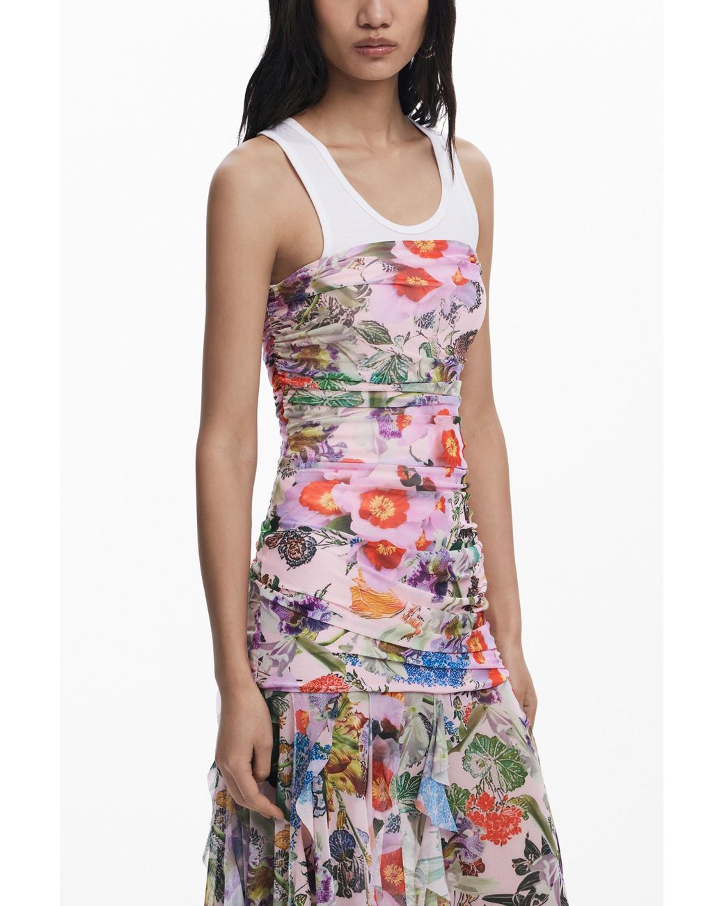Desigual Red Dress Designed By Mr. Christian Lacroix, Polyester