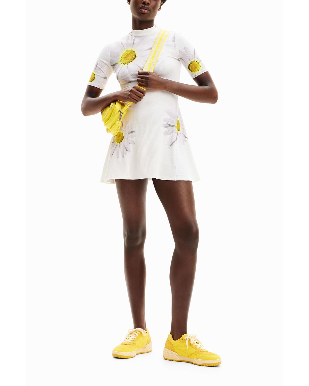 Desigual White M. Christian Lacroix Short Daisy Dress, Viscose