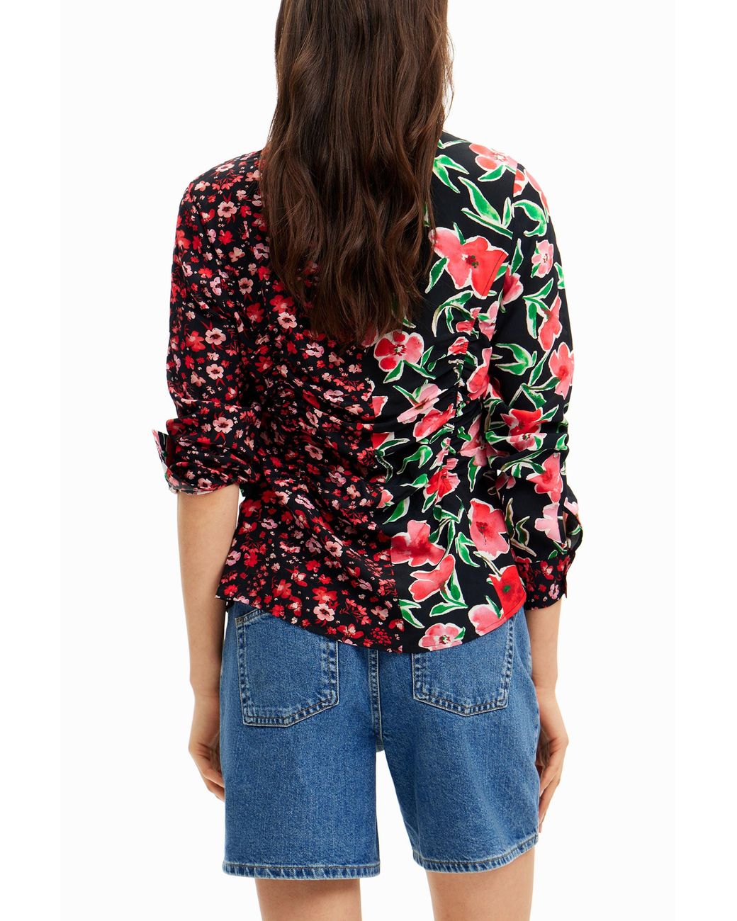 Desigual Floral Gathered Shirt, Viscose